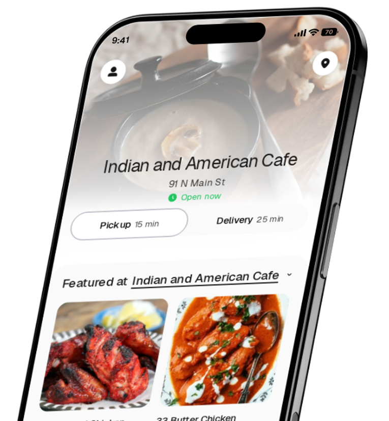 Indian and American Cafe app preview