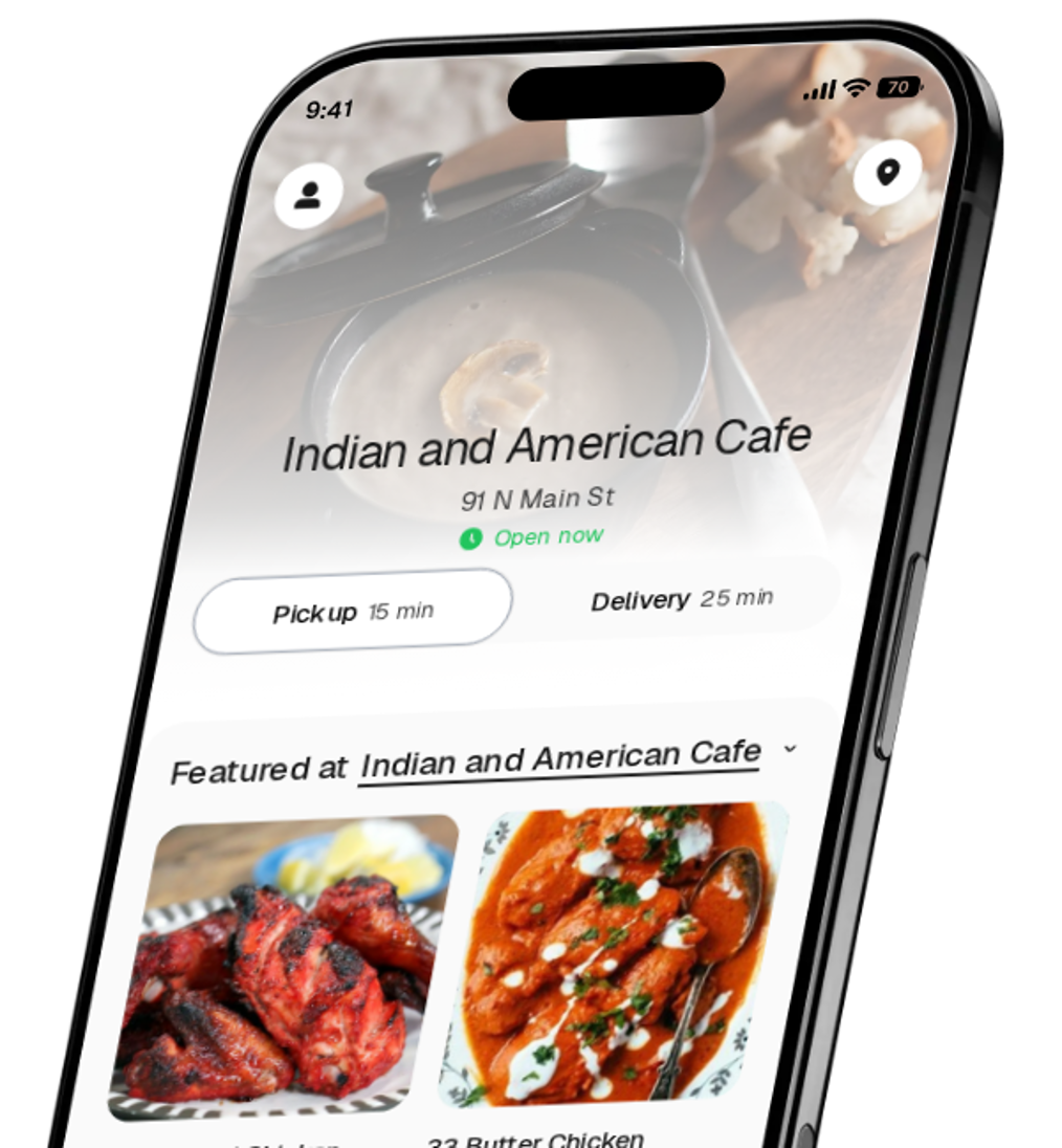 Indian and American Cafe app preview